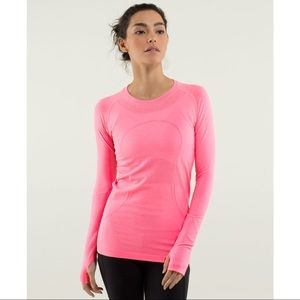 Lululemon Run Swiftly Tech Long Sleeve Pink Top
